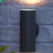 (QL87) Blooma Candiac Matt Charcoal grey Mains-powered LED Outdoor Wall light 760lm. Dimmable ...