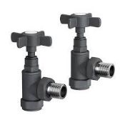Anthracite Standard Connection Angled Radiator Valves. RA05A. 15mm standard connection. Angl...