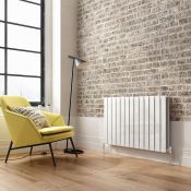 600x980mm Gloss White Double Flat Panel Horizontal Radiator - Premium. RRP £674.99.RC222.Made...