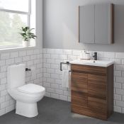 600mm Trent Walnut Effect Double Door Sink Cabinet - Floor Standing.RRP £499.99.COMES COM...