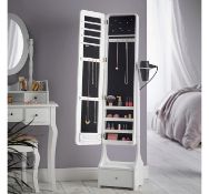 (KN36) White Illuminating LED Armoire Storage Mirror Illuminating mirror with two LED panels a...