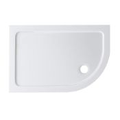 (AD135) 1200x800mm Offset Quadrant Ultra Slim Stone Shower Tray - Right. Low profile ultra Des...