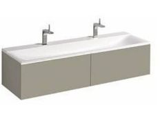 (KN5) Keramag Geberit Xeno 1395mm Greige Matt Vanity Unit. RRP £1,043.99.Comes complete with ...