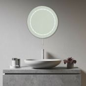 (KN117) 400mm Omega Round Battery Operated Illuminated Mirror. Battery Operated. Energy savi...