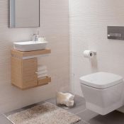 Keramag Geberit 440mm Silk Oak Hand rinse Basin Vanity Unit with Storage. RRP £1,099.99.Come...