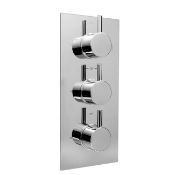 (KN76) Round Three Way Concealed Mixer Valve. Chrome plated solid brass Built in anti-scalding...