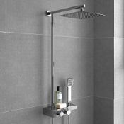 (CK89) Square Thermostatic Bar Mixer Shower Set Valve with Shelf 10