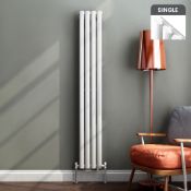 1600x240mm Gloss White Single Oval Tube Vertical Radiator. RRP £374.99. Made from high Low ca...