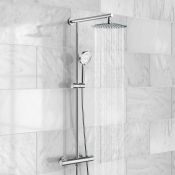(CK62) Round Thermostatic Bar Mixer Shower Set Cool Touch Valve 10
