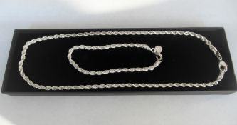 Silver Rope Chain & Bracelet