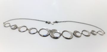 Silver Swarovski Half Moon Necklace