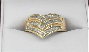 10Ct Yellow Gold Diamond Wishbone Ring