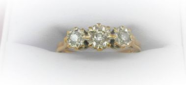 3 Stone Diamond Illusion Ring