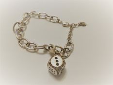Silver Swarovski Dice Bracelet