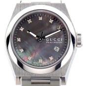 Gucci Pantheon With Diamond. Mother Of Pearl Dial