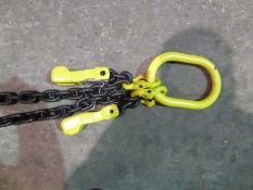 1 X 13Mm Double Leg Grade 80 Chain Sling With Master Link And Clevis Sling Hooks With Safety Catch