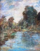Signed Oil Painting. John Campbell Mitchel, 1862-1922 - Highland River Scene