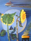 Large Surrealist Oil On Canvas