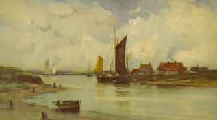 Van Helst, 1911. Canal Scene. Oil Painting