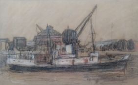 William Timmons. Steamer on the Clyde. Pastel On Paper