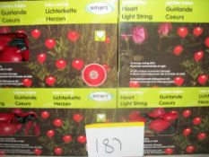 4 Boxes of Solar Heart String Light