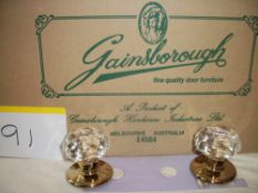 24 Pair of Gainsborough Crystal Knob Set