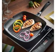 (AP227) Induction Griddle Grill Pan Made from durable cast aluminium with easy to clean non-st...