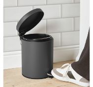 (AP237) 5L Grey Pedal Bin Metal bin with a matte grey finish Pedal for hands-free use and imp...