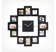 (AP185) Photo Frame Clock Black View your 12 favourite photographs whenever you check the time...