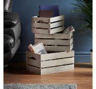 (AP169) Set of 3 Grey Storage Crates Perfect for items like keys, letters, electricals, cosmet...