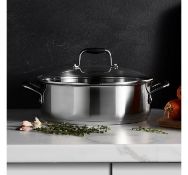 (AP245) 28cm Stainless Steel Casserole Pot 4L capacity shallow casserole dish offers more than...