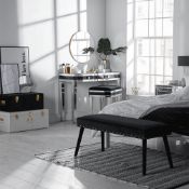 (AP109) Black Velvet Bench Covered from top to bottom in plush black velvet, even the legs are...