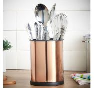 (HZ72) Rotating Utensil Holder - Copper Smooth action 360° rotating base gives quick and easy...