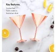 (AP189) Copper Martini Glasses Fantastic for parties, picnics, camping trips or relaxing in th...