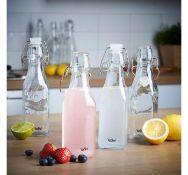 (HZ54) 250ml Glass Clip Top Bottles Vintage Style Storage – this charming set of 6 250ml gla...