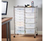 (AP62) White 15 Drawer Trolley Perfect for homes, offices, beauty salons, hairdressers and mor...