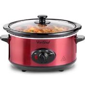 (AP58) Slow cooker 6 5l with glass lid - metallic red Included componentsGlass lid model50/341 ...