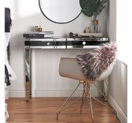 (AP72) Black Mirrored Dressing Table Desk This stunning dressing table boasts a mirrored finis...