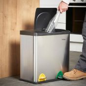 (AP138) 36L 2 in 1 Recycling Bin Suitable for general household waste, glass, paper, cans & fo...