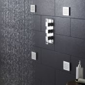 (GC1011) Square Chrome Single Body Jet. Body jets are perfect for creating a shower which mass...