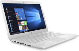 (T207) 1 x GRADE B - HP Stream 14-cb009na 14 Inch Laptop, (Snow White) (Intel Celeron N3060, 4 ...