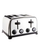 (T200) 1 x GRADE B - 4 Slice Polished Stainless Steel Toaster. Cancel, reheat, defrost buttons ...