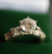 14kt White Gold Dress Ring Size N