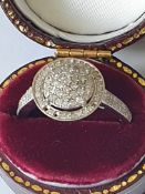 9ct White Gold Ladies Diamond Cluster Ring
