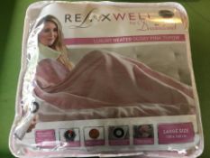 Dreamland, Relax Well Luxury Heated Dusky Pink Throw 120x160 cm