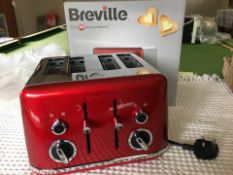 Breville, Lustra Candy Red 4 Slice Toaster