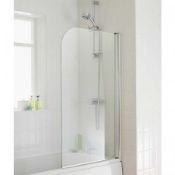 Rounded pivot bath shower screen 800mm