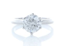 18ct White Gold Single Stone Prong Set Diamond Ring 2.01 Carats