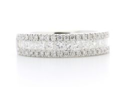 18ct White Gold Channel Set Semi Eternity Diamond Ring 1.00 Carats