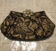 Nadia Minkoff Evening Clutch Bag. 100% Silk. Jewelled Clasp.